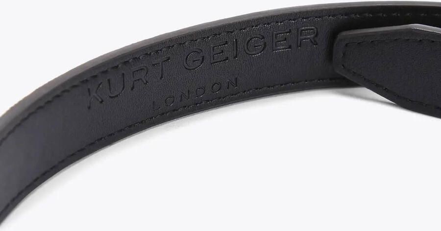 Kurt Geiger riem Eagle met studs en pied-de-poule print zwart wit - Foto 5