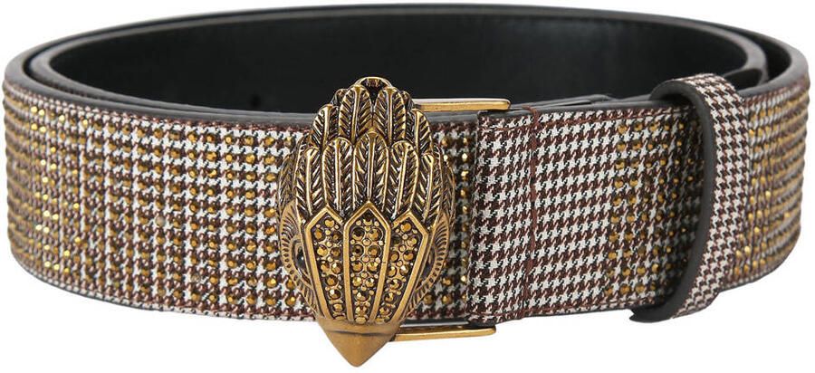 Kurt Geiger riem Kensington met studs en pied-de-poule print beige - Foto 3