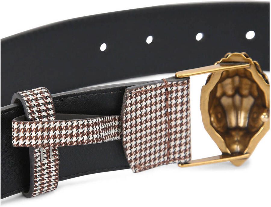 Kurt Geiger riem Kensington met studs en pied-de-poule print beige - Foto 5