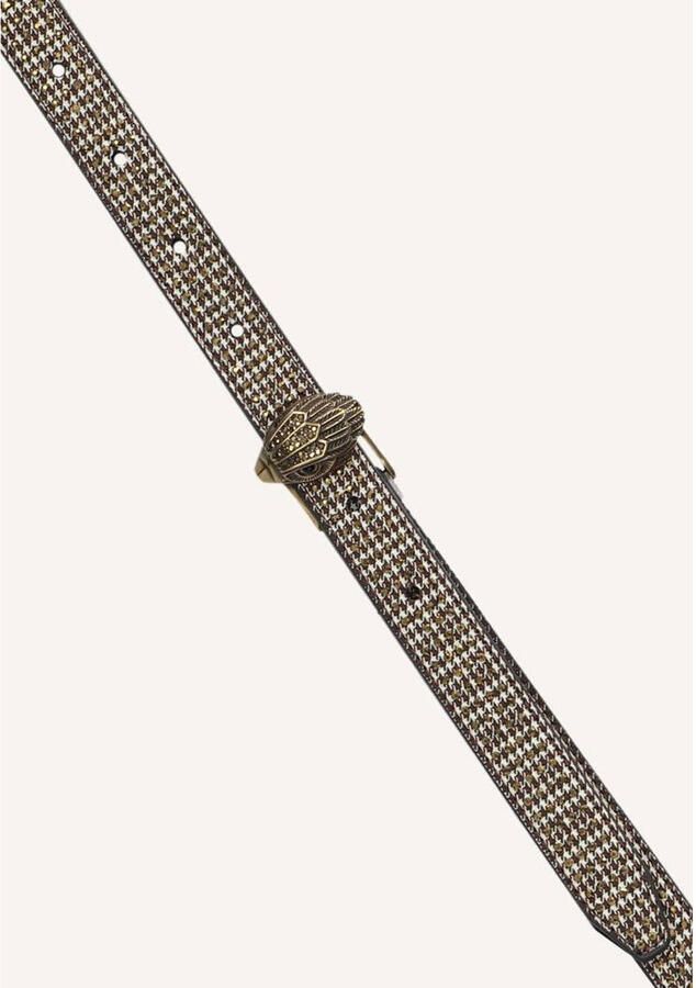 Kurt Geiger riem Eagle met studs en pied-de-poule print zwart wit - Foto 4