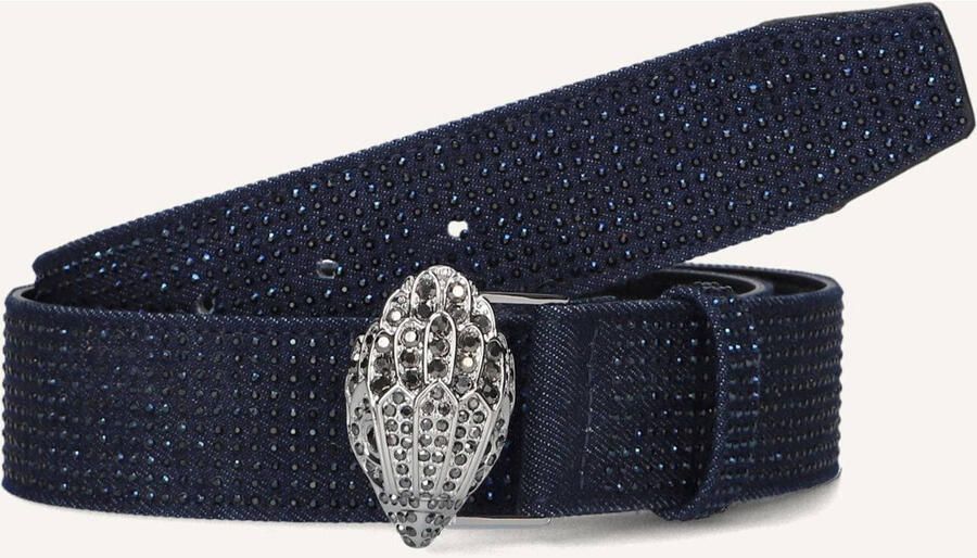 Kurt Geiger Blauwe Denim Strass Riem Blue Dames