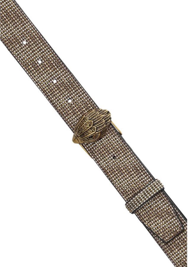 Kurt Geiger riem Kensington met studs en pied-de-poule print beige - Foto 5
