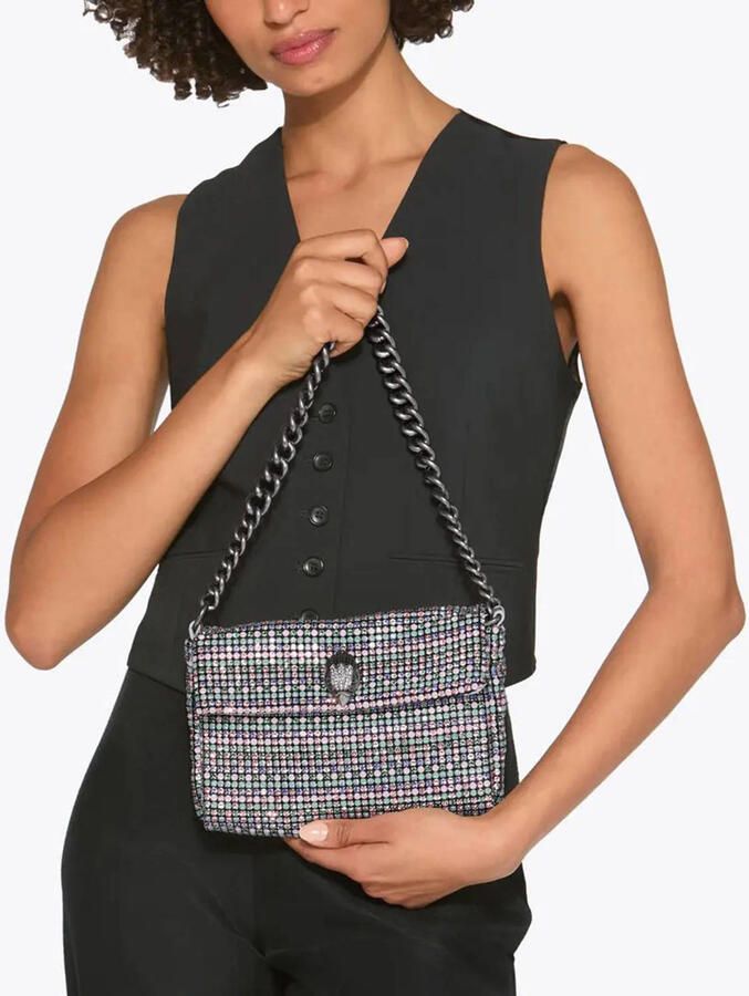 Kurt Geiger schoudertas Party met strass zilverkleurig - Foto 3