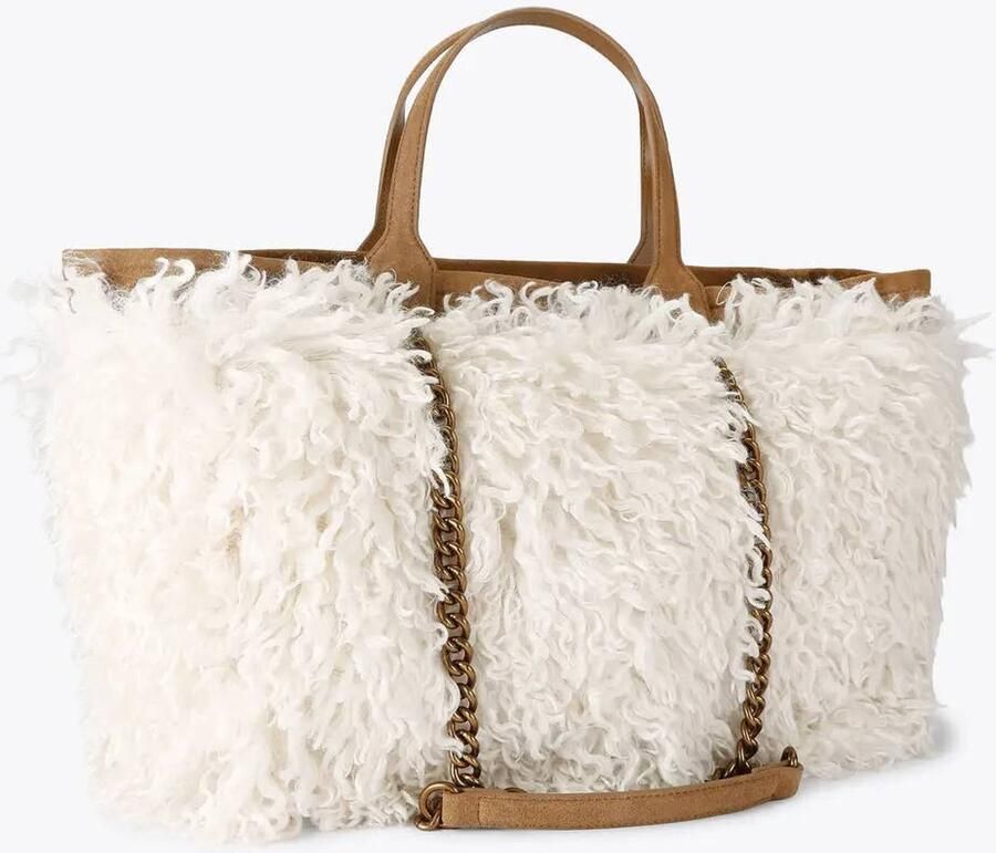 Kurt Geiger shopper Hoxton van imitatiebont ecru - Foto 3
