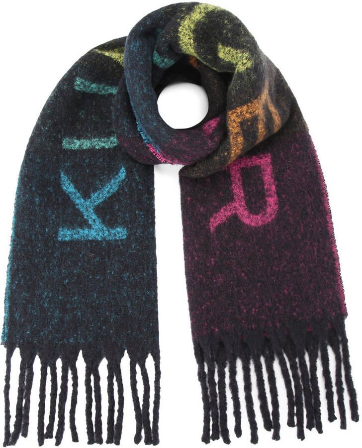 Kurt Geiger Logo Yarndye Sjaal Black Dames