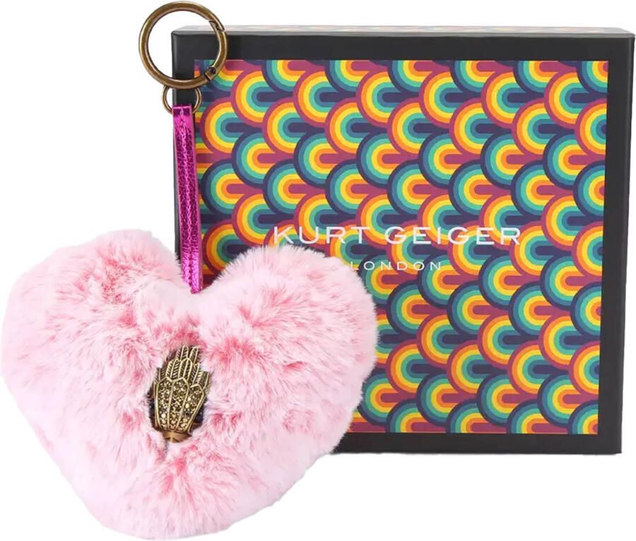 Kurt Geiger sleutelhanger Heart Fur Charm roze - Foto 3