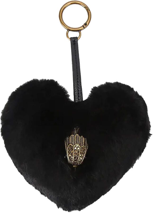 Kurt Geiger sleutelhanger Heart Fur Charm zwart