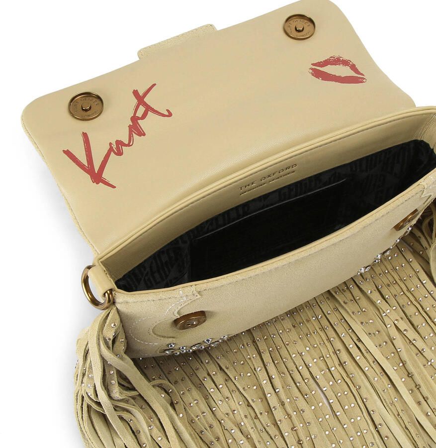 Kurt Geiger suède schoudertas Oxford met franjes beige - Foto 2