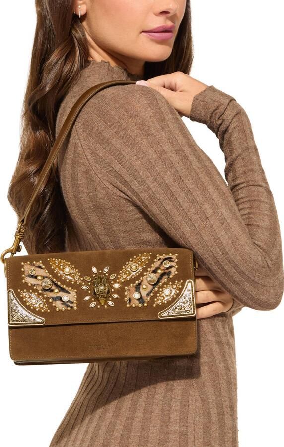 Kurt Geiger suède schoudertas Sloane cognac - Foto 3