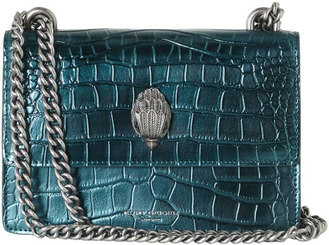 Kurt Geiger London Groene Schoudertas Shoreditch Sm Crossbody Croc Print