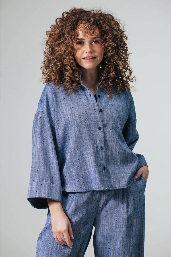 LabeL DOT blouse dark blue denim