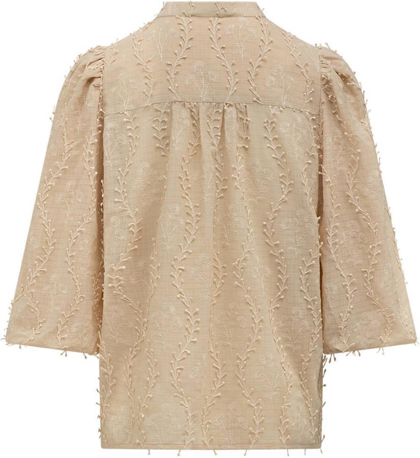 LabeL DOT blouse met borduursels beige - Foto 2