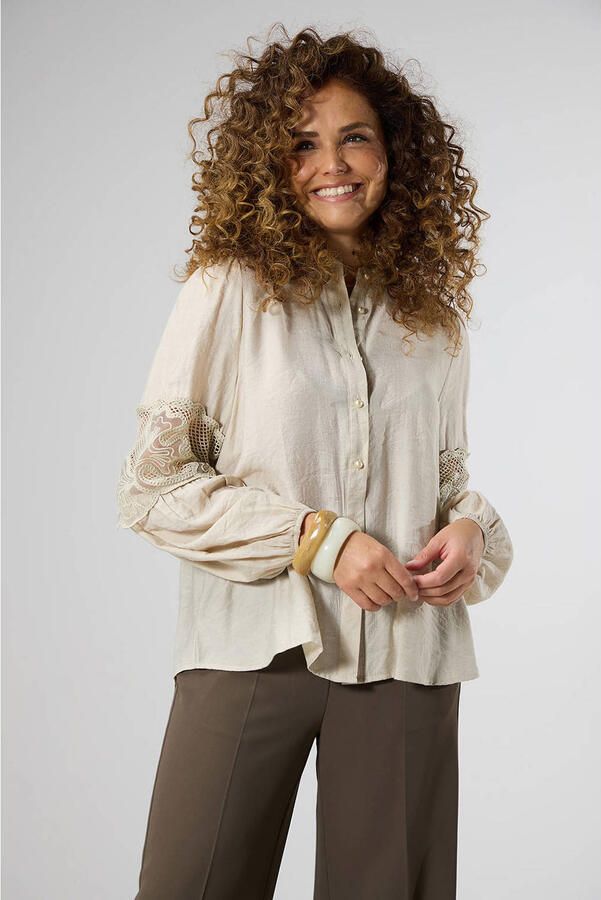 LabeL DOT blouse met broderie ecru