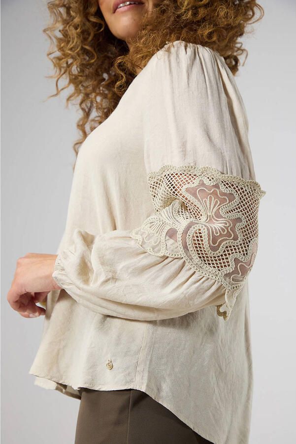 LabeL DOT blouse met broderie ecru - Foto 3