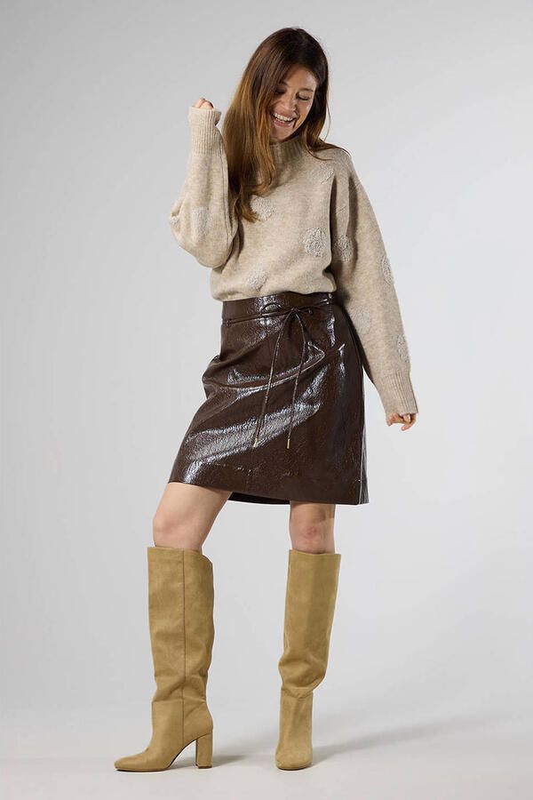 LabeL DOT gebreide trui met stippen en wol beige - Foto 2