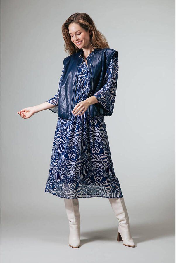 LabeL DOT midi jurk blauw