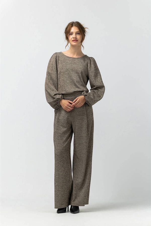 LabeL DOT top met glitters taupe - Foto 2