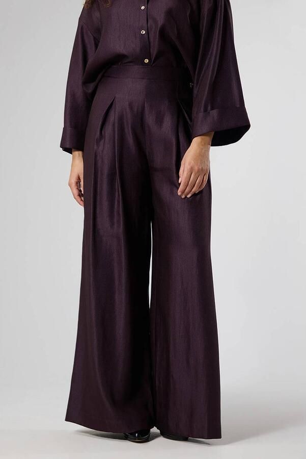 LabeL DOT wide leg broek donkerrood