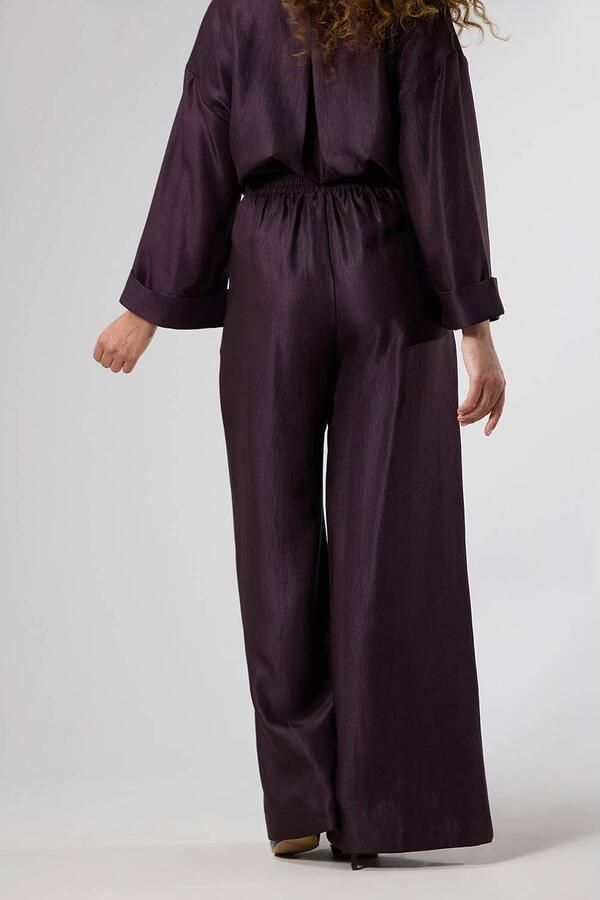 LabeL DOT wide leg broek donkerrood - Foto 3