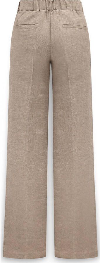 LabeL DOT wide leg high waist broek met linnen taupe