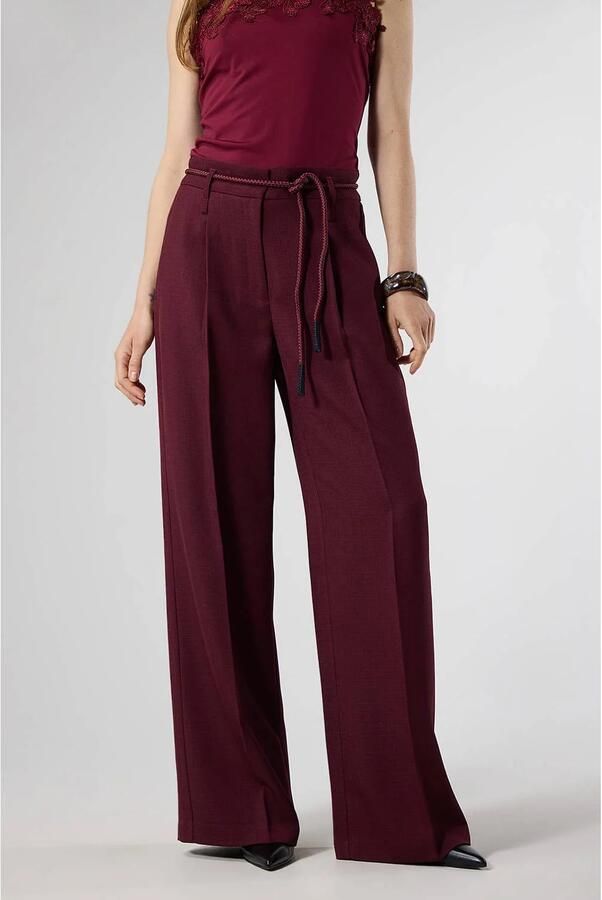 LabeL DOT wide leg pantalon donkerrood