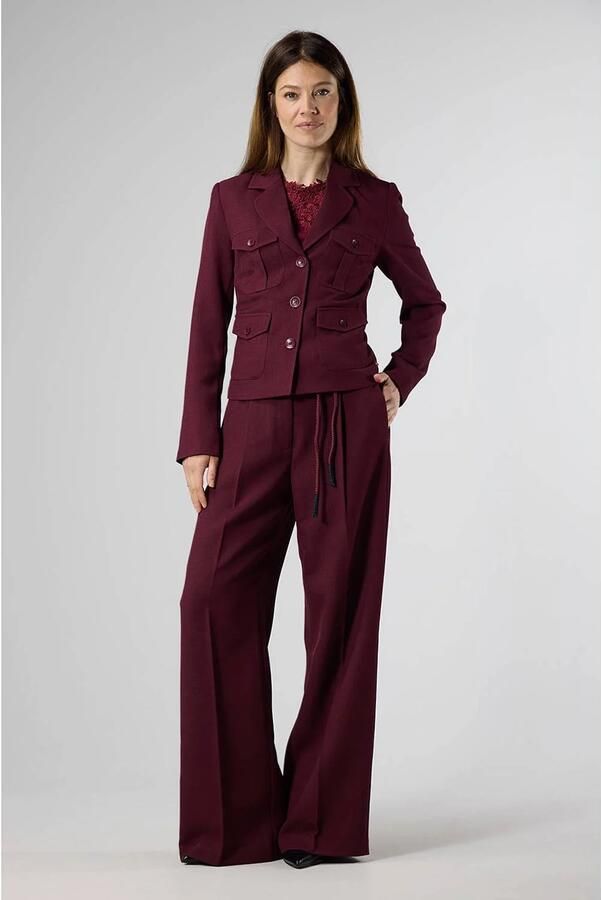 LabeL DOT wide leg pantalon donkerrood - Foto 3