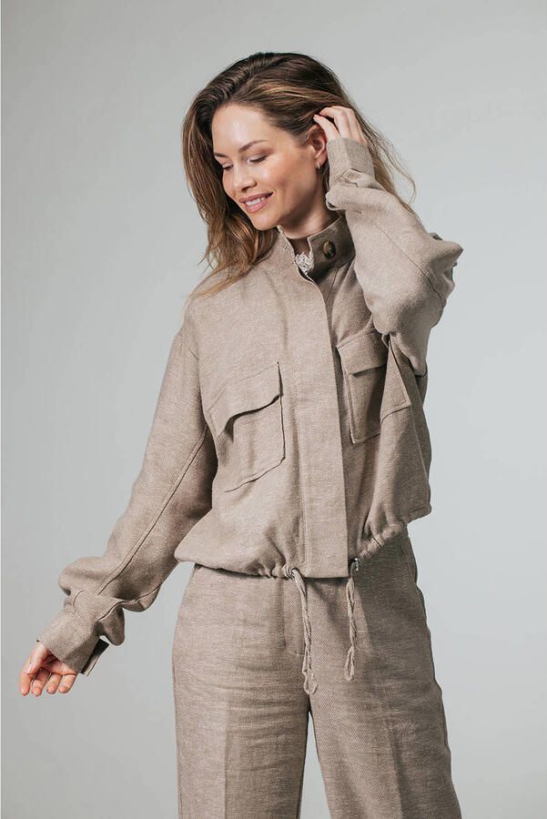 LabeL DOT zomerjas met linnen taupe