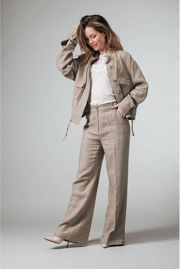 LabeL DOT zomerjas met linnen taupe - Foto 3