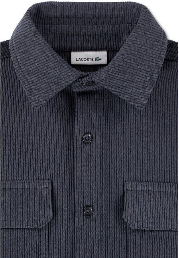Lacoste corduroy overshirt met logo antraciet - Foto 2