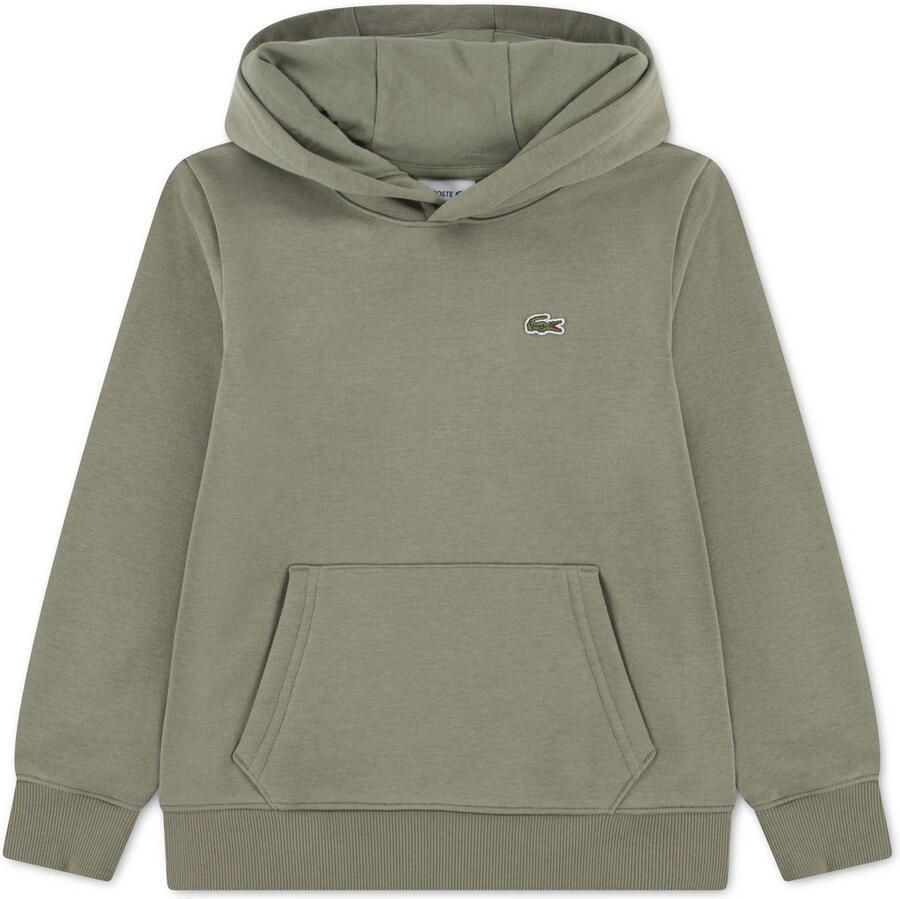 Lacoste fleece hoodie met logo kaki