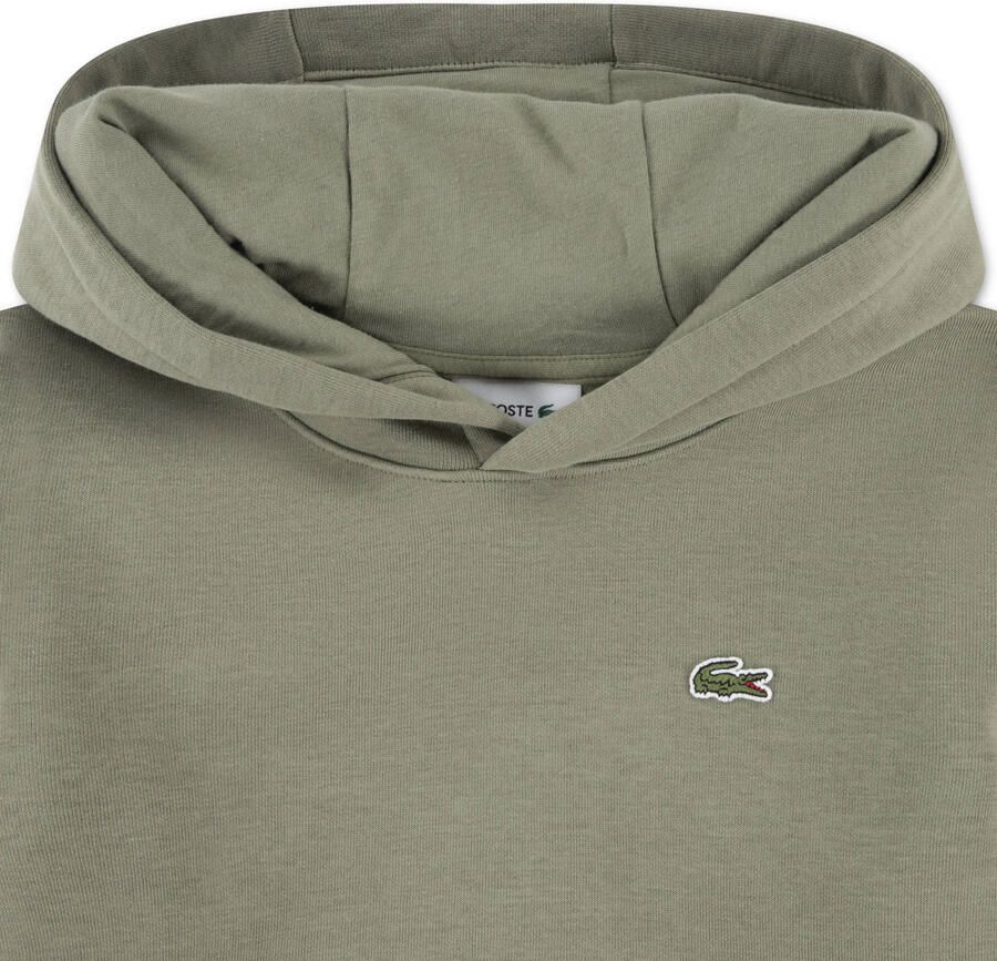 Lacoste fleece hoodie met logo kaki - Foto 2