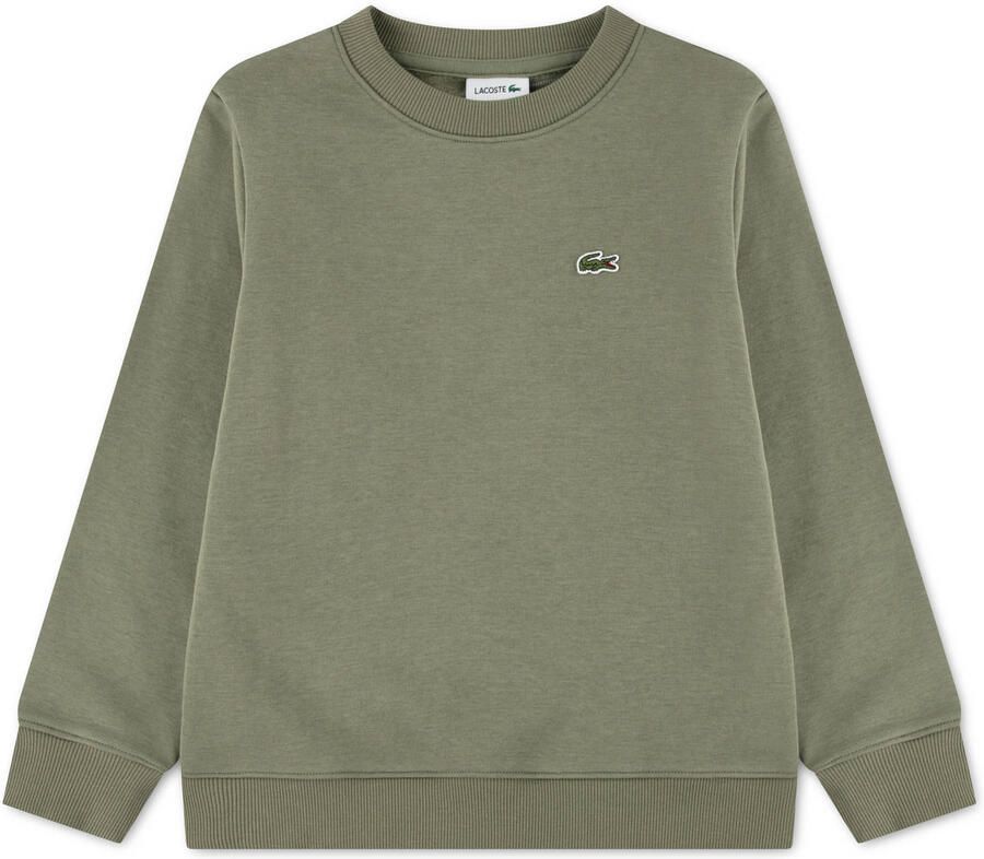 Lacoste fleece sweater met logo kaki