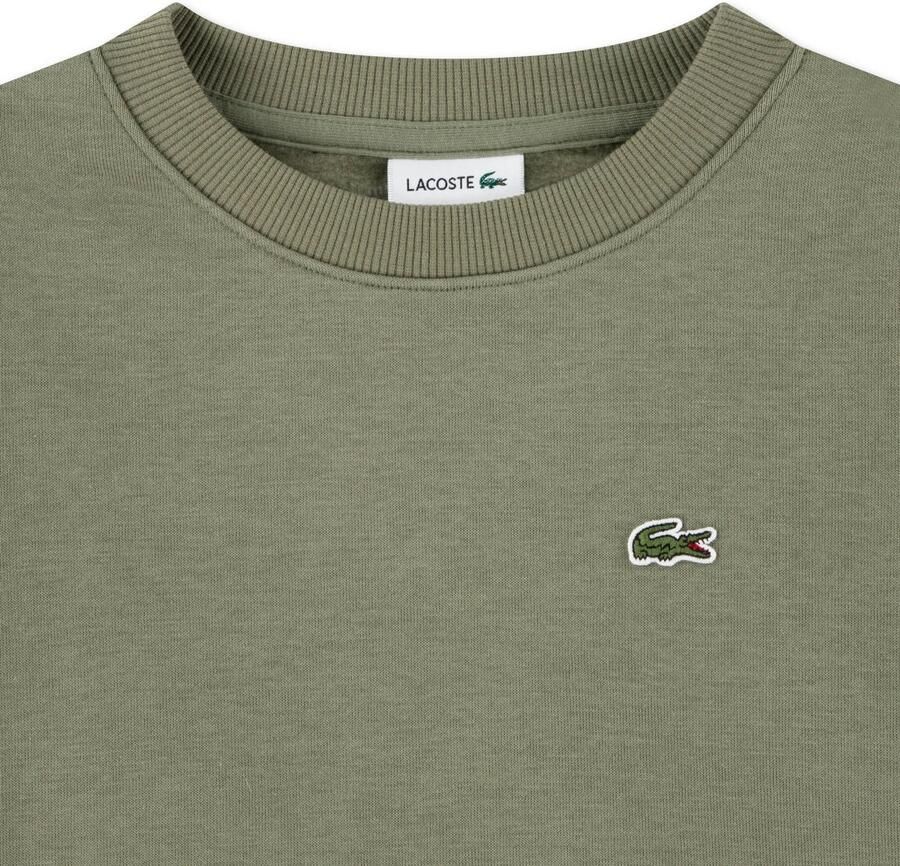 Lacoste fleece sweater met logo kaki - Foto 2