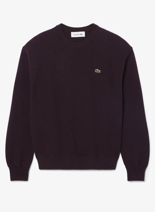 Lacoste gebreide trui met logo en wol donkerrood