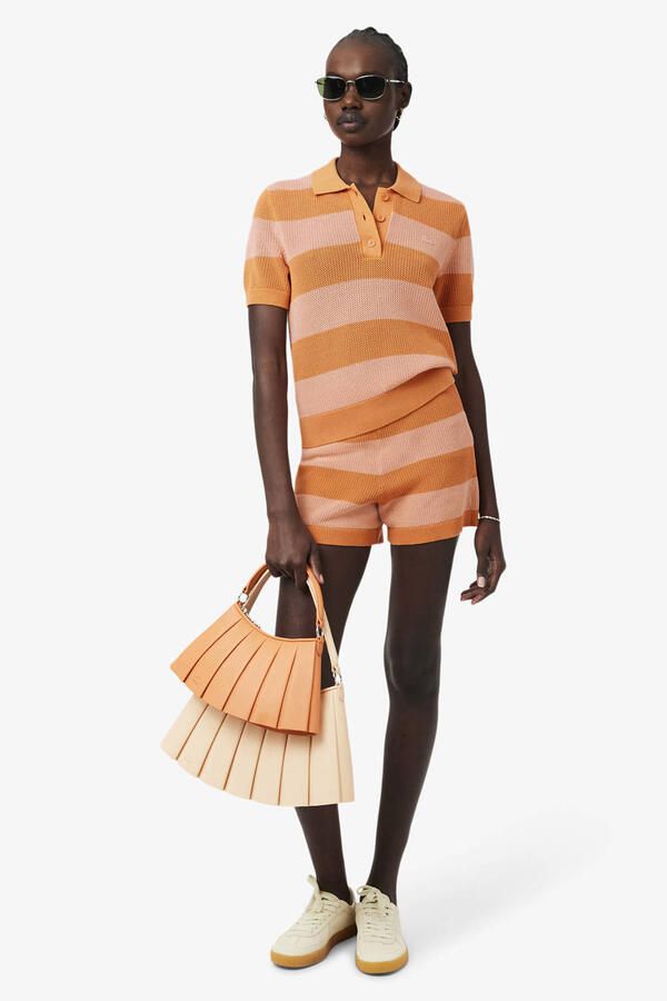 Lacoste gestreept T-shirt oranje - Foto 3