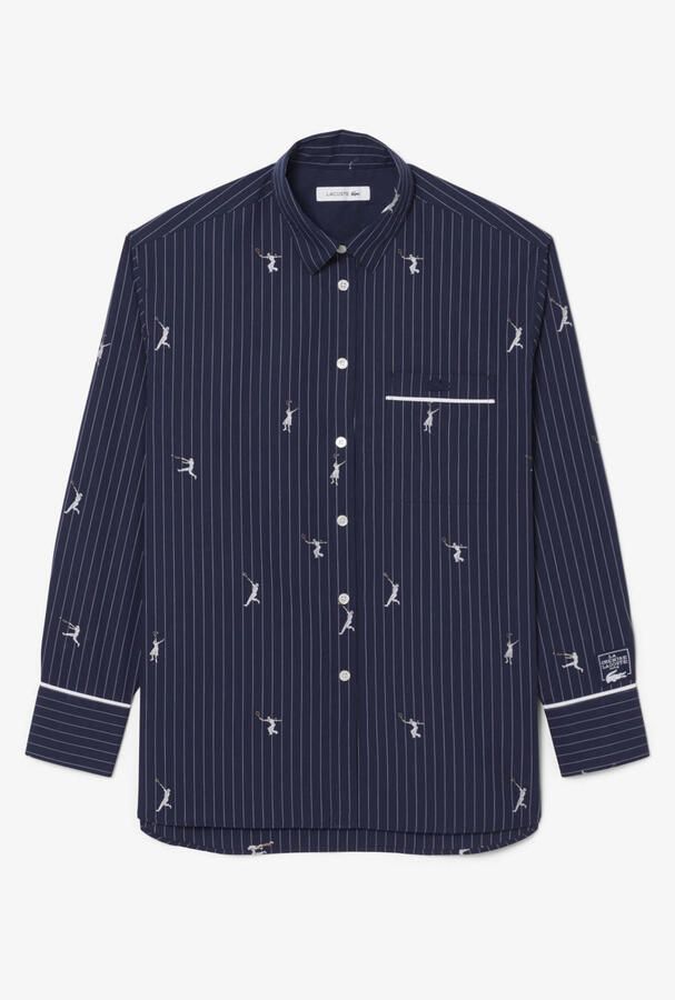 Lacoste gestreepte blouse donkerblauw