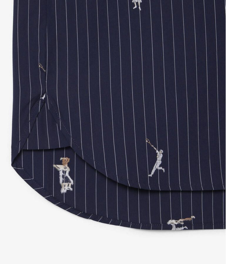 Lacoste gestreepte blouse donkerblauw - Foto 3