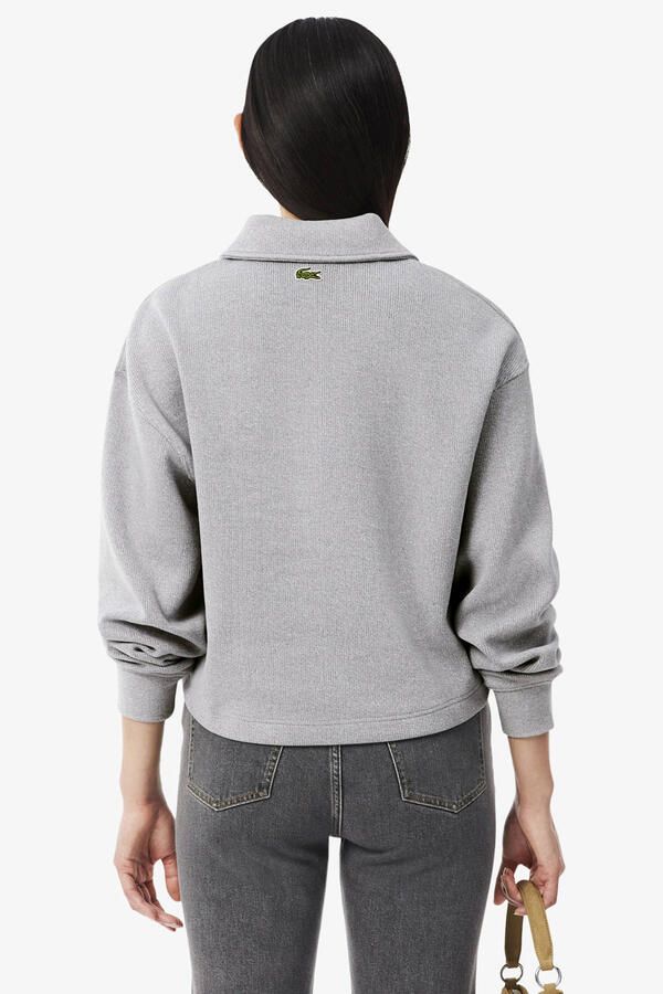 Lacoste katoenen gebreide trui grijs - Foto 2