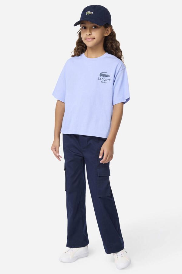 Lacoste katoenen pet met logo donkerblauw Logo | Pet van
