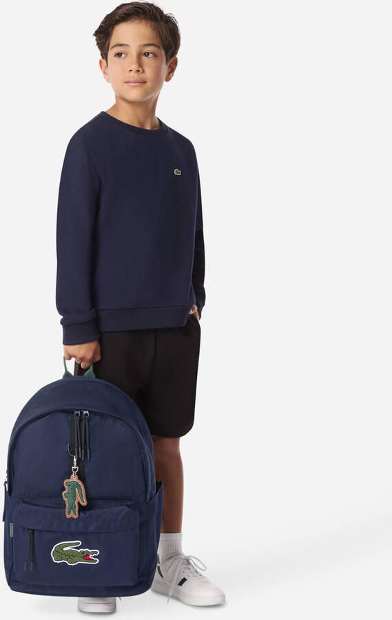Lacoste katoenen rugzak met logo donkerblauw Logo