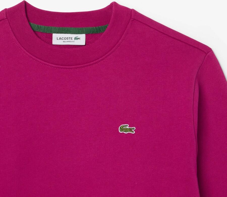 Lacoste katoenen sweater met logo fuchsia - Foto 3