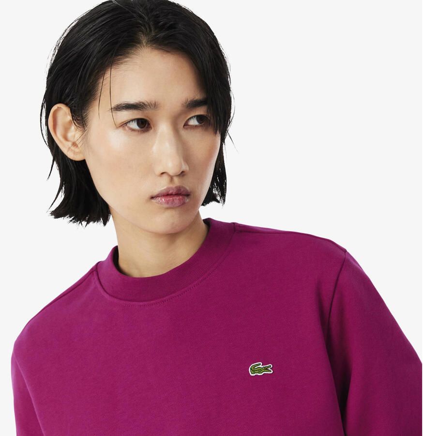 Lacoste katoenen sweater met logo fuchsia - Foto 2