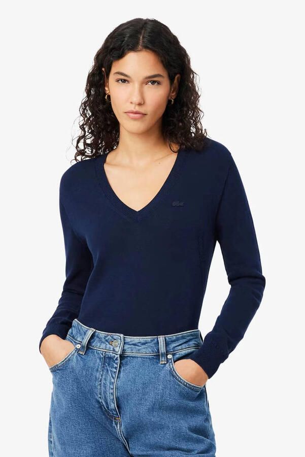 Lacoste katoenen trui donkerblauw