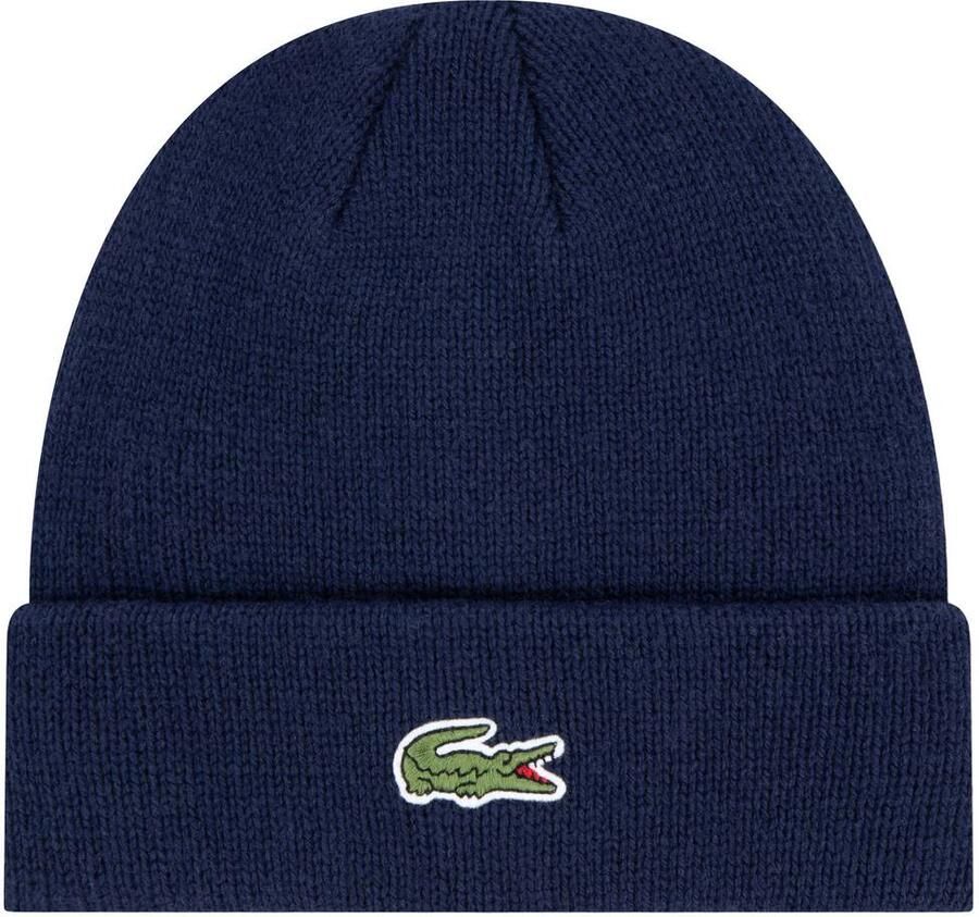 Lacoste muts met logo donkerblauw Jongens Polyester Effen