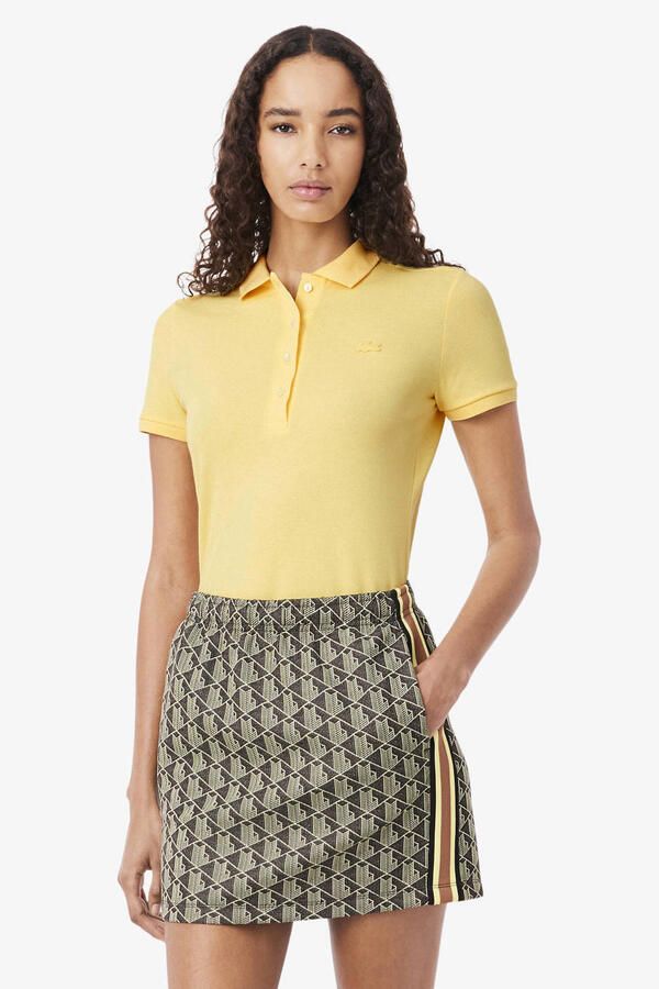 Lacoste Gele Slim Fit Katoenen Polo Shirt Geel Dames