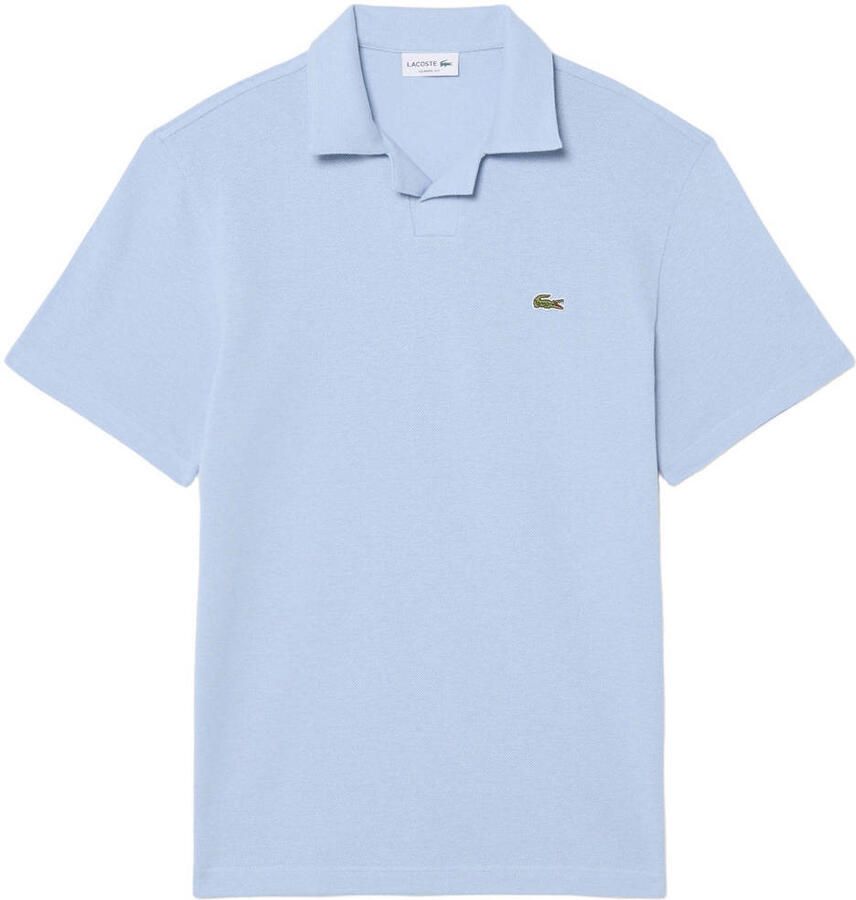 LACOSTE Heren Polo's & T-shirts Classic Fit Open Neck Cotton Linen Blend Polo Lichtblauw - Foto 5