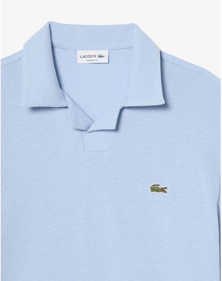 LACOSTE Heren Polo's & T-shirts Classic Fit Open Neck Cotton Linen Blend Polo Lichtblauw - Foto 7