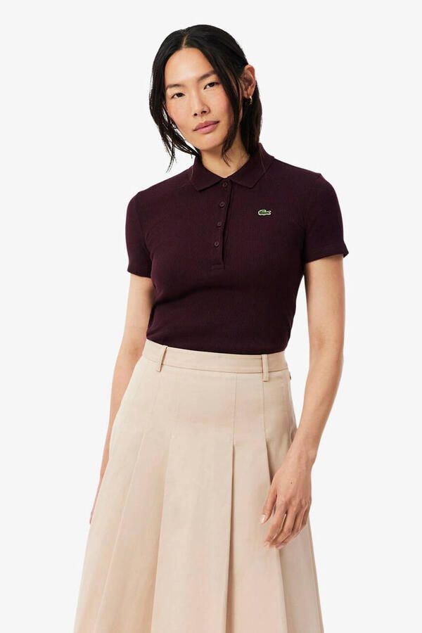 Lacoste polo met logo donkerrood