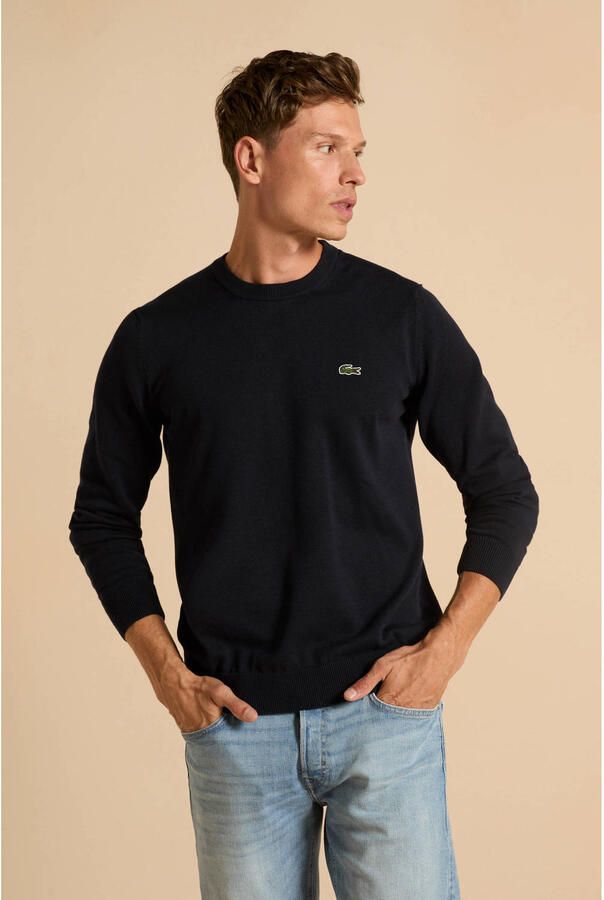 Lacoste Blauwe Crew Neck Sweater met Iconisch Logo Blue Heren