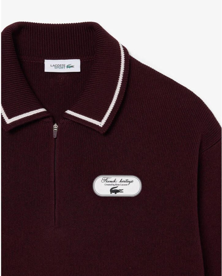 Lacoste pullover met wol donkerrood - Foto 3